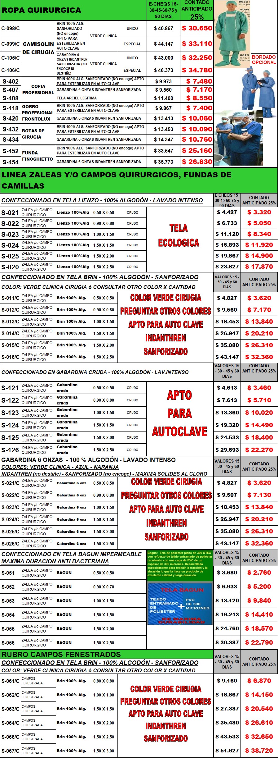 Lista de precios